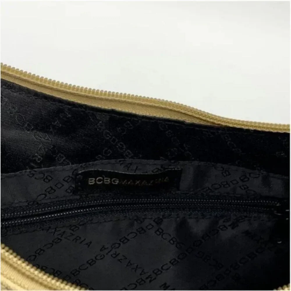 BCBGMAXAZRIA Canvas Bohemian Hobo Tan Bag with Leather Strap